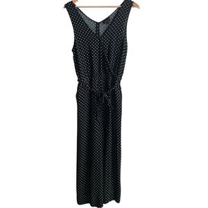 Who What Wear Black and White Polka Dot Jumpsuit